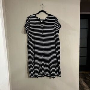 J. Jill Navy and White Striped Dress